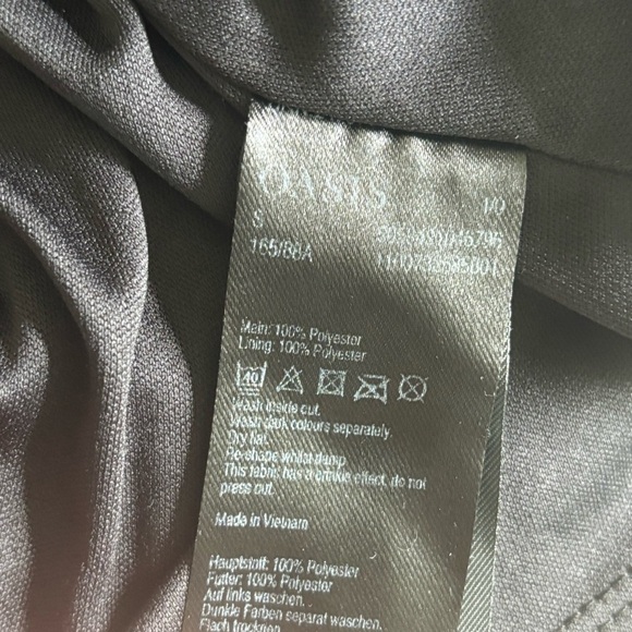 Womens Oasis Black Floral Print Dress Women’s Small – Puff Sleeve V-Neck A-Line - Picture 7 of 8